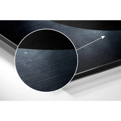 Black brushed aluminium dibond wall art of earth and moon