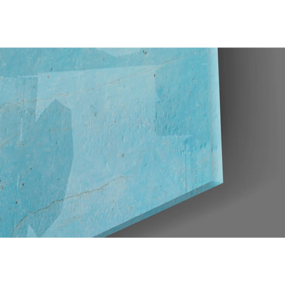 Stunning translucent light blue glass wall art block