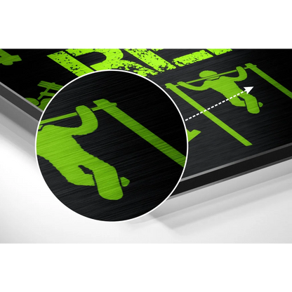 Neon Green Gym Fitness Brushed Aluminium Dibond Wall Art | Modern Wall Art Decor | vintageantiquesgifts.com