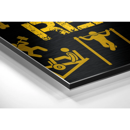 Gym Motivation Brushed Aluminium Dibond Wall Art Print | Glass Wall Art Print | vintageantiquesgifts.com