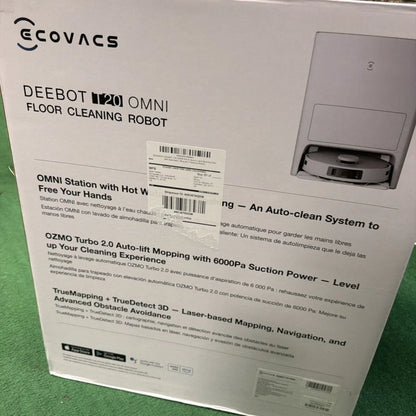 White ECOVACS DEEBOT TEO OMNI mop robot in sleek modern design