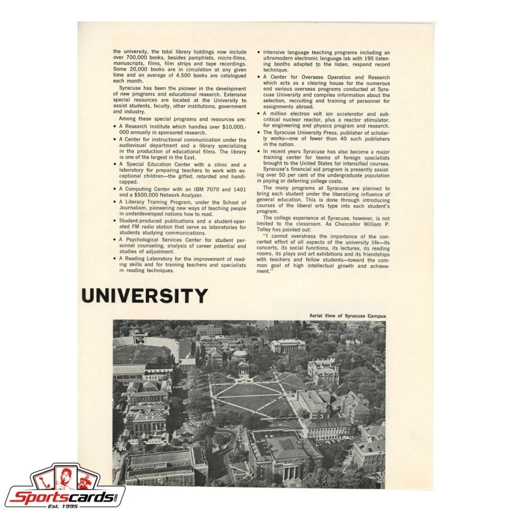 Ed Krause signed authentic magazine photo of vintage university campus poster BAS Certified