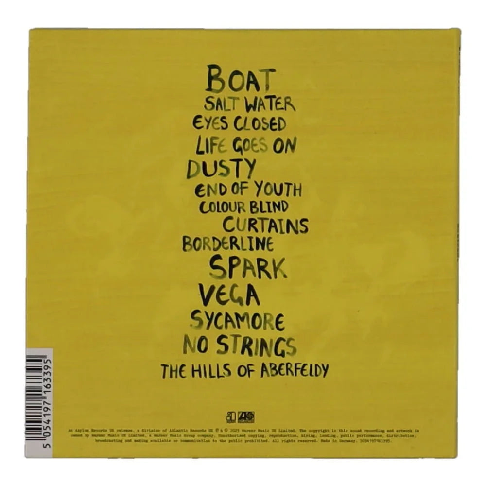 Yellow subtract CD insert with tracklist from Ed Sheeran Signed Subtract album