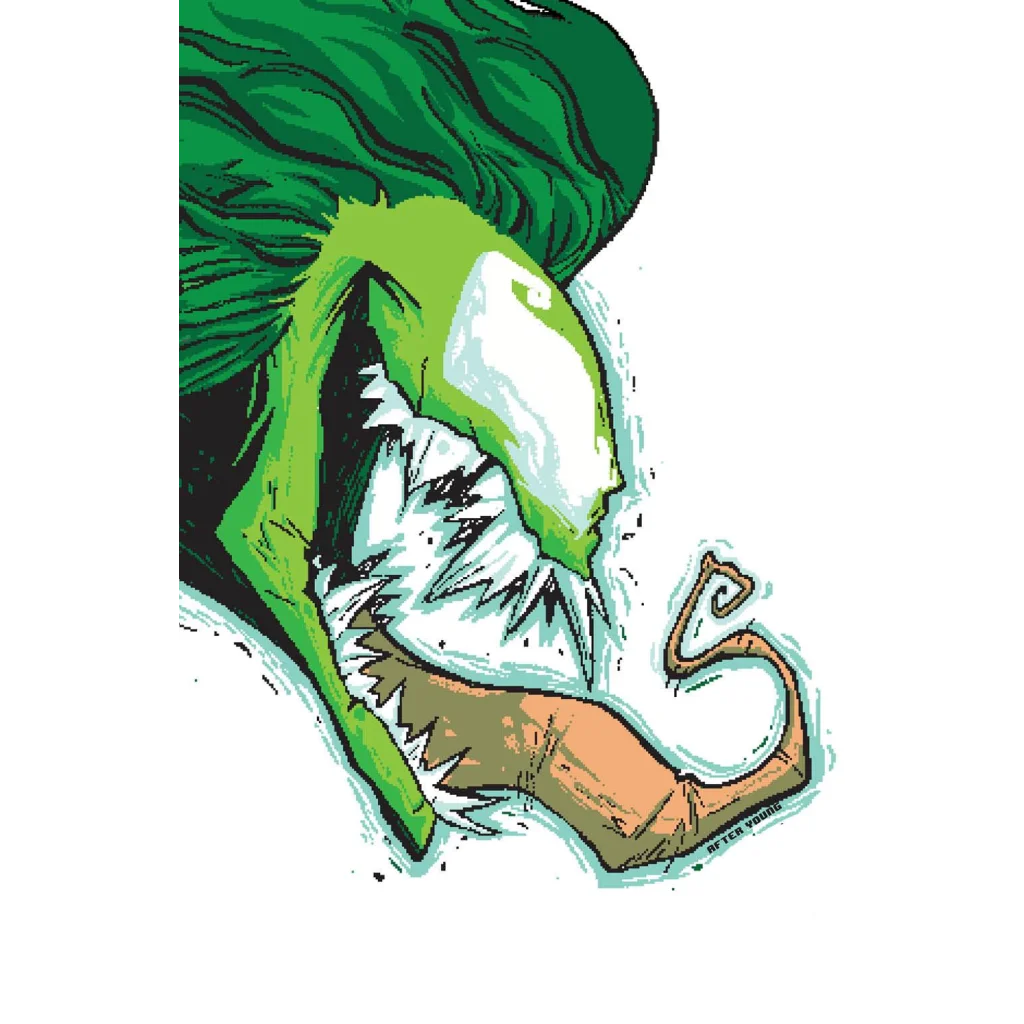 Eddie Brock green dragon plush toy with sharp teeth and claws