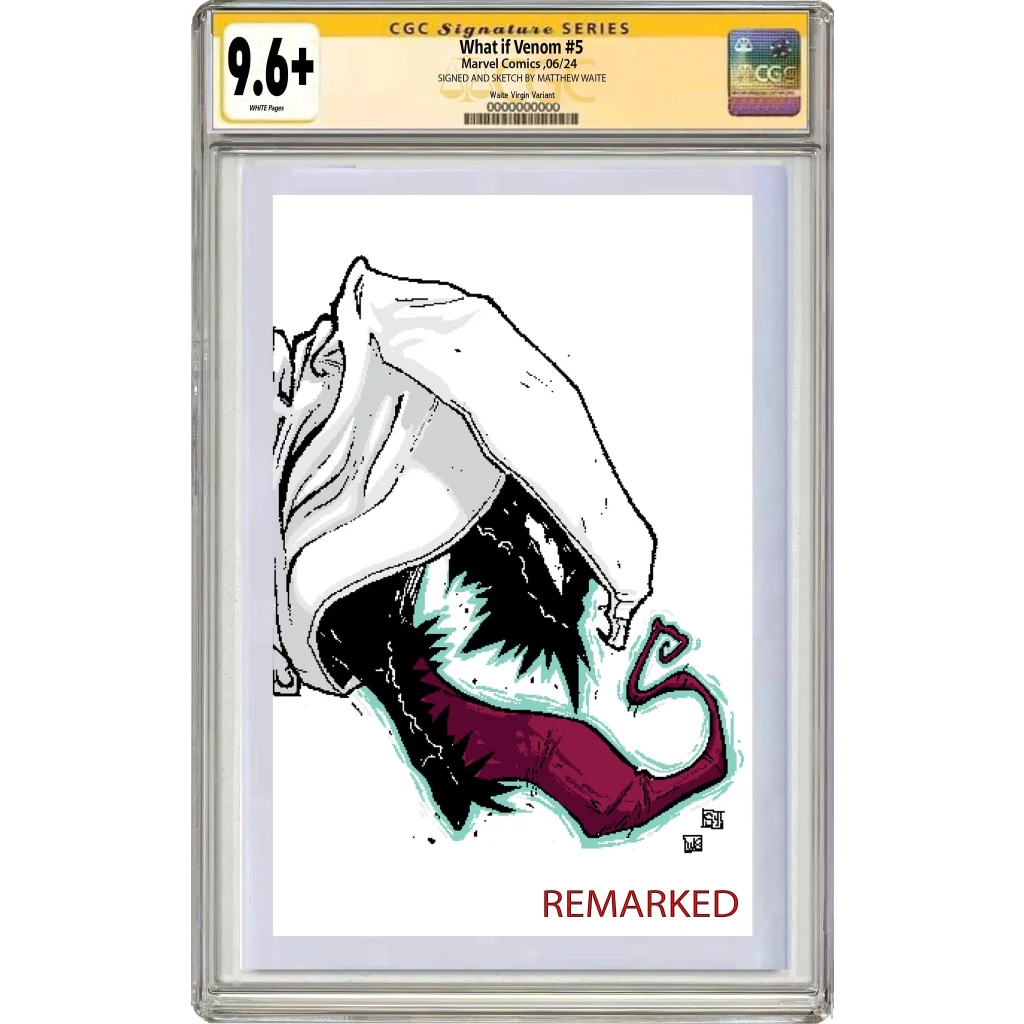 CGC 9.8 Eddie Brock Venom #5 comic in white maroon symbiote cover sleeve