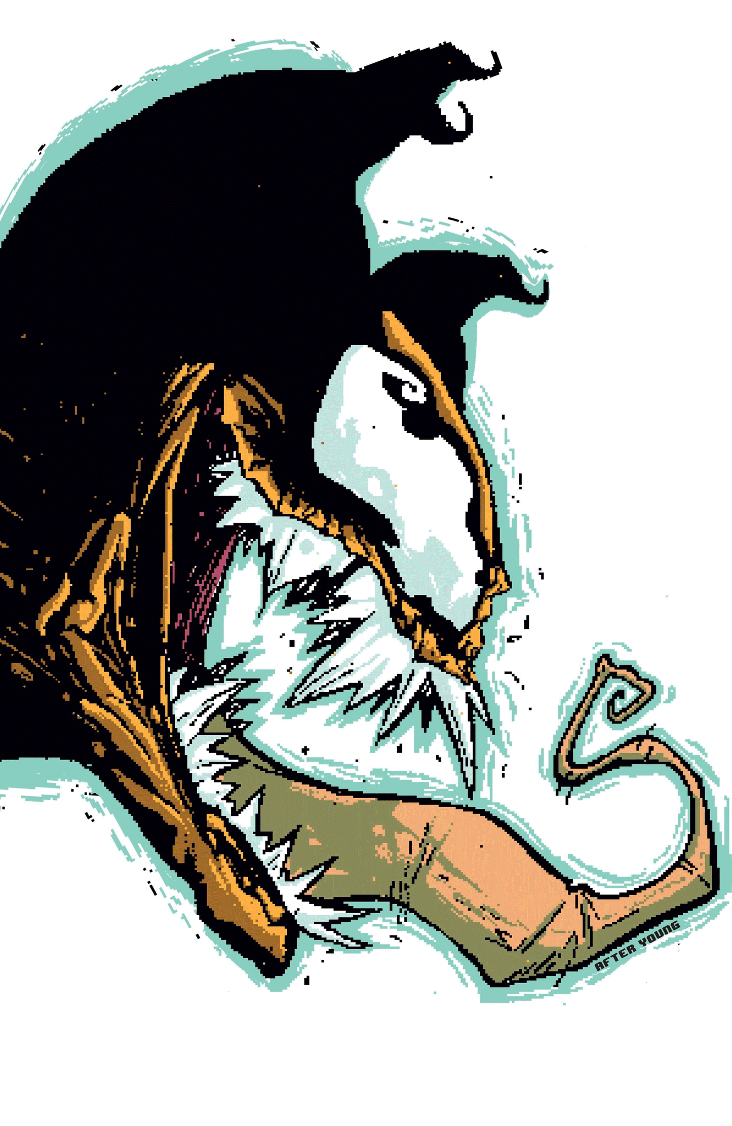 Eddie Brock Venom comic jester hat with gold accents
