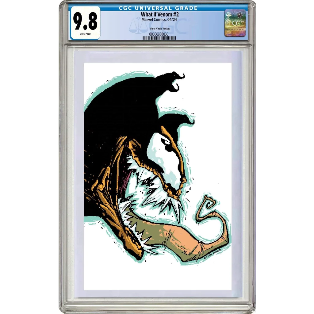 9.8 graded Eddie Brock Venom flexing arm comic cover collectible