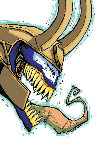 Eddie Brock brown leather belt with silver buckle Venom comic variant