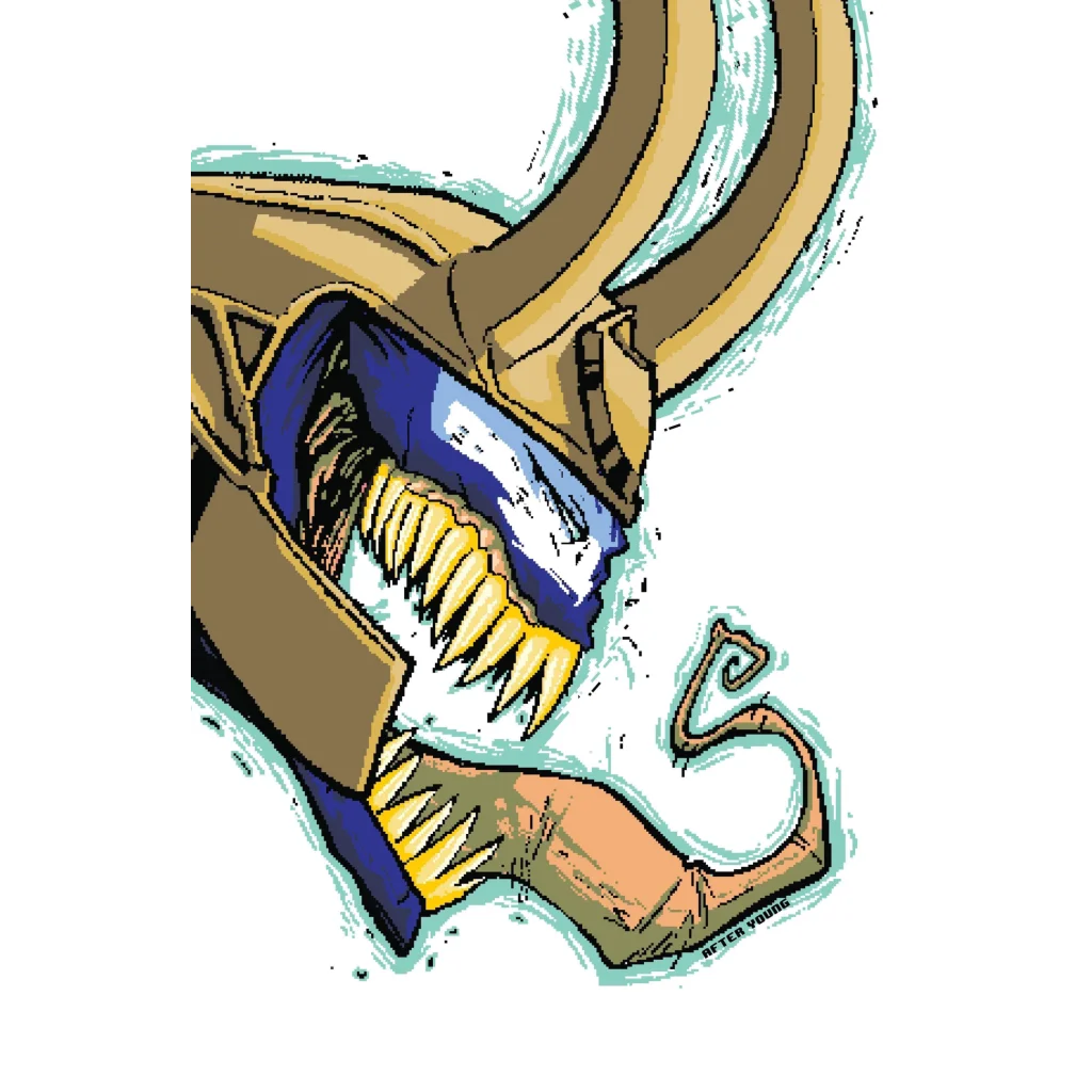 Eddie Brock Venom comic variant cover with blue white striped soccer ball and gold accents