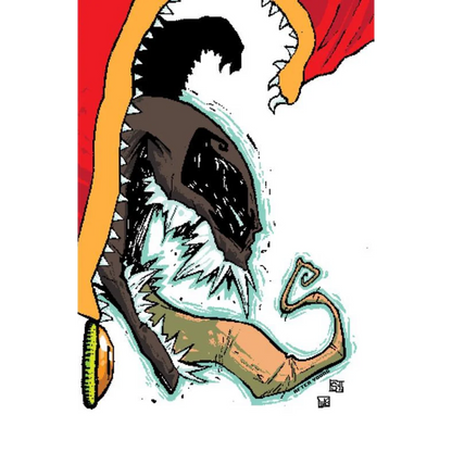 Eddie Brock Venom shark necklace with yellow red accents