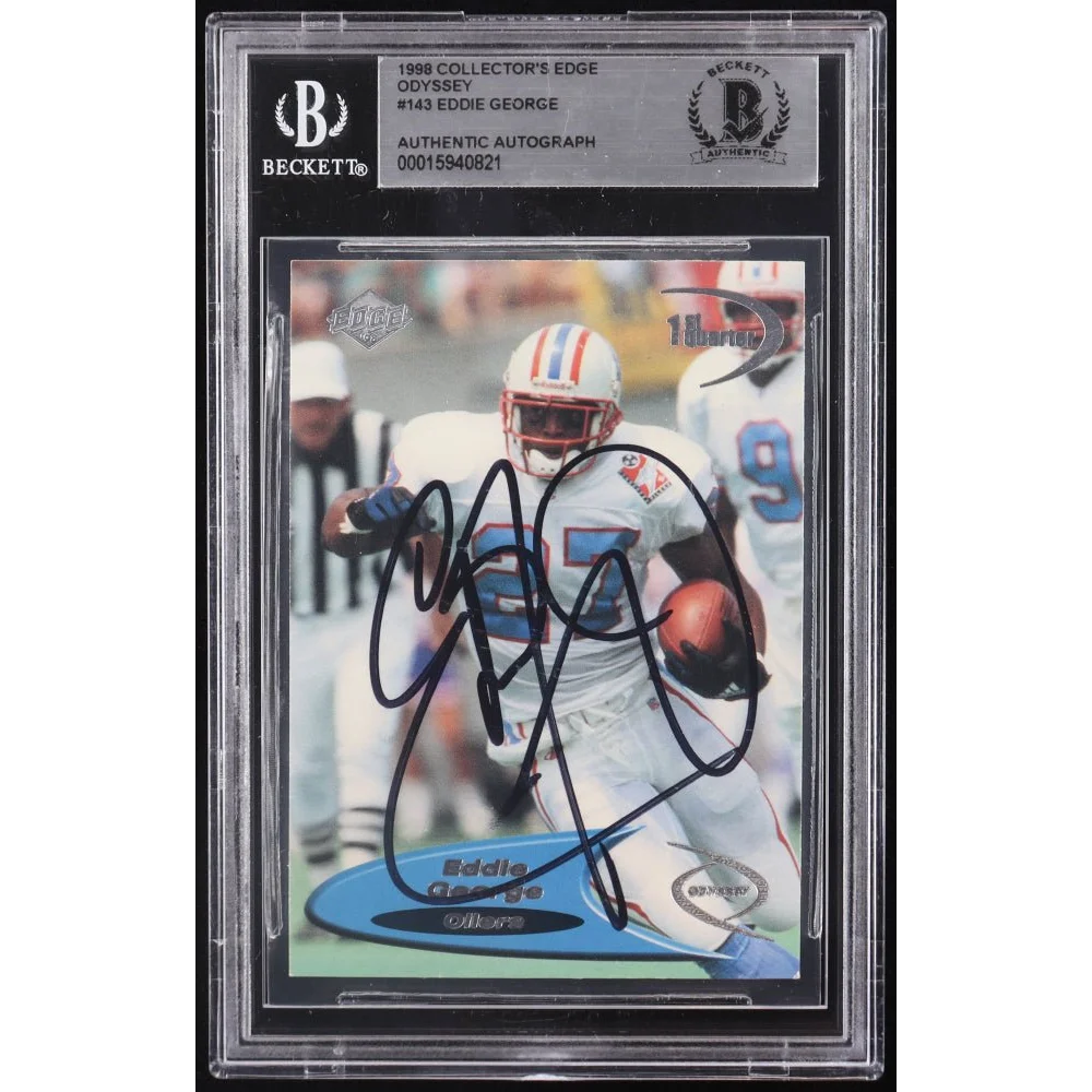 Autographed Eddie George signed 1996 Collector’s Edge Odyssey football card for collectors