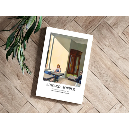 White-framed Edward Hopper Sunlight in a Cafeteria 1938 on Insigne aluminum print