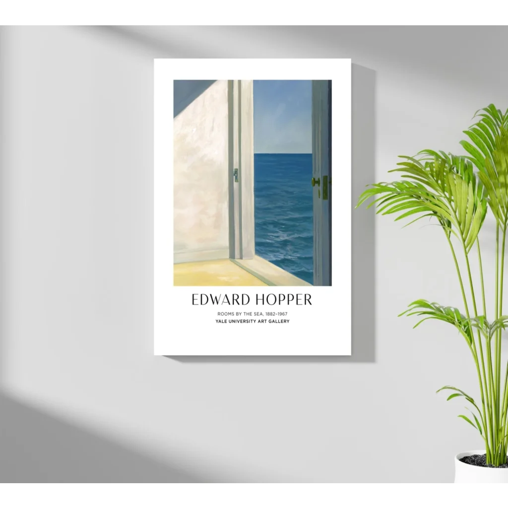 Insigne aluminum prints of Edward Hoppers Rooms by the Sea art with ocean view