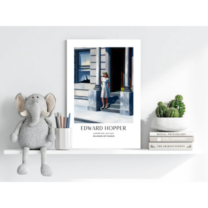 White-framed Edward Hopper Summertime insigne aluminum print