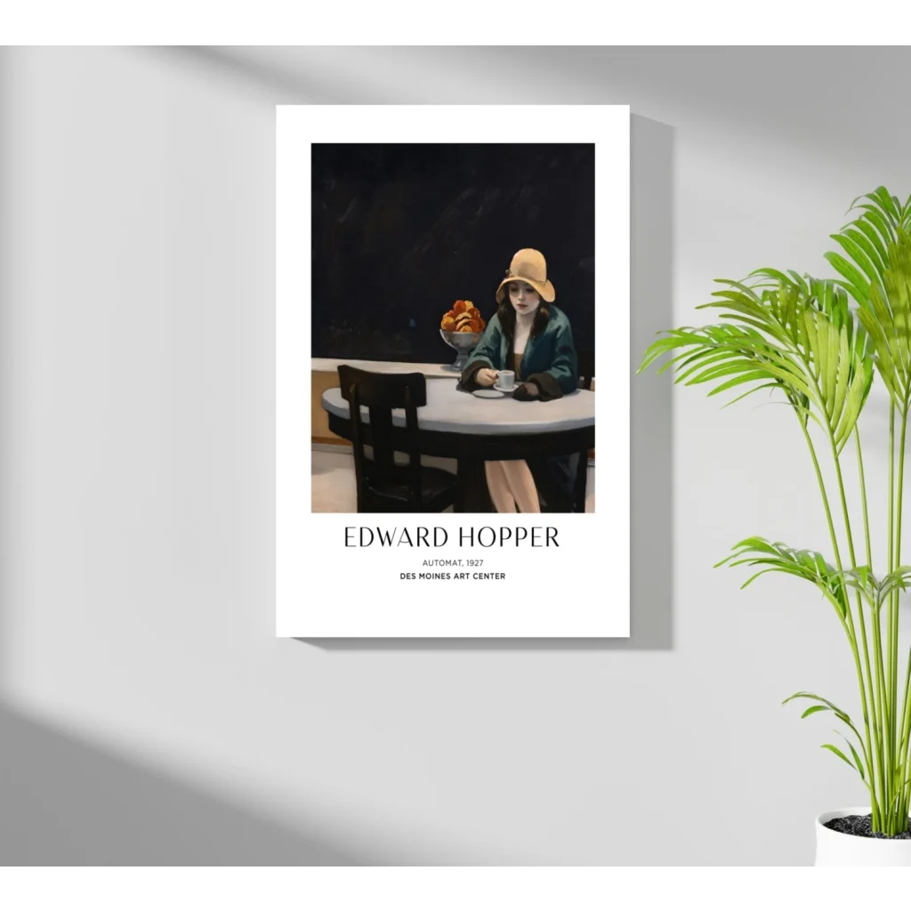 Insigne aluminum prints of Edward Hoppers 1927 Automat painting on wall