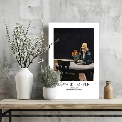 Insigne aluminum prints of Edward Hoppers Automat 1927 woman in yellow hat