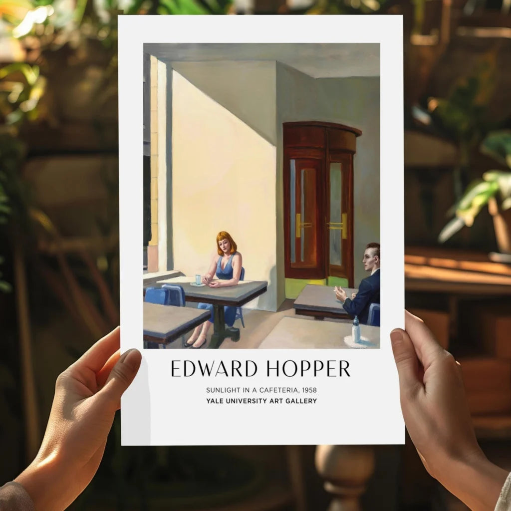 Framed Edward Hopper Sunlight in a Cafeteria insigne aluminum print