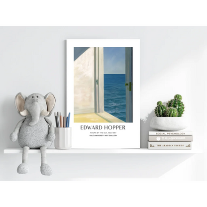 Insigne aluminum prints of Hopper Rooms by the Sea poster with ocean view