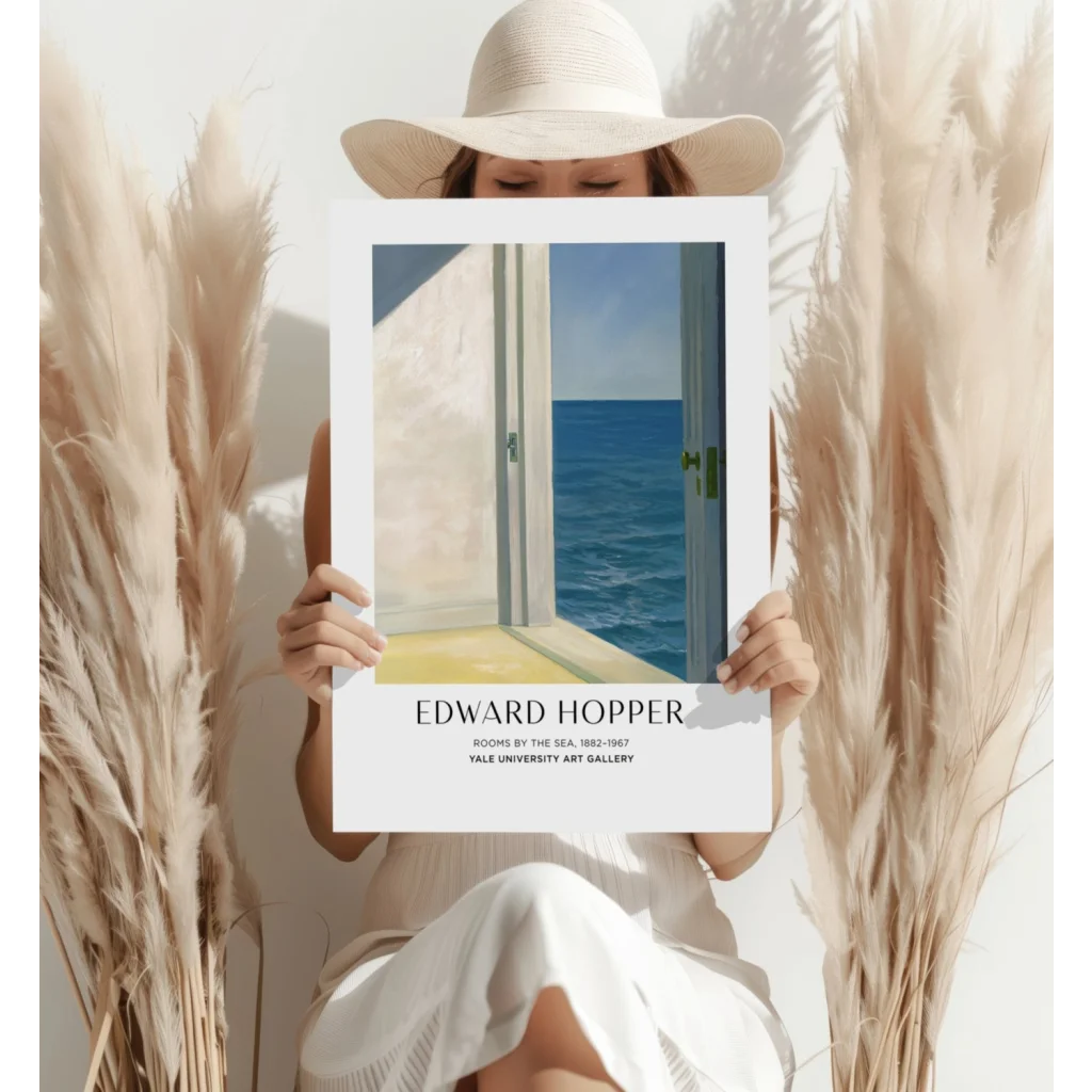 Insigne aluminum prints of Hopper Rooms by the Sea with ocean view