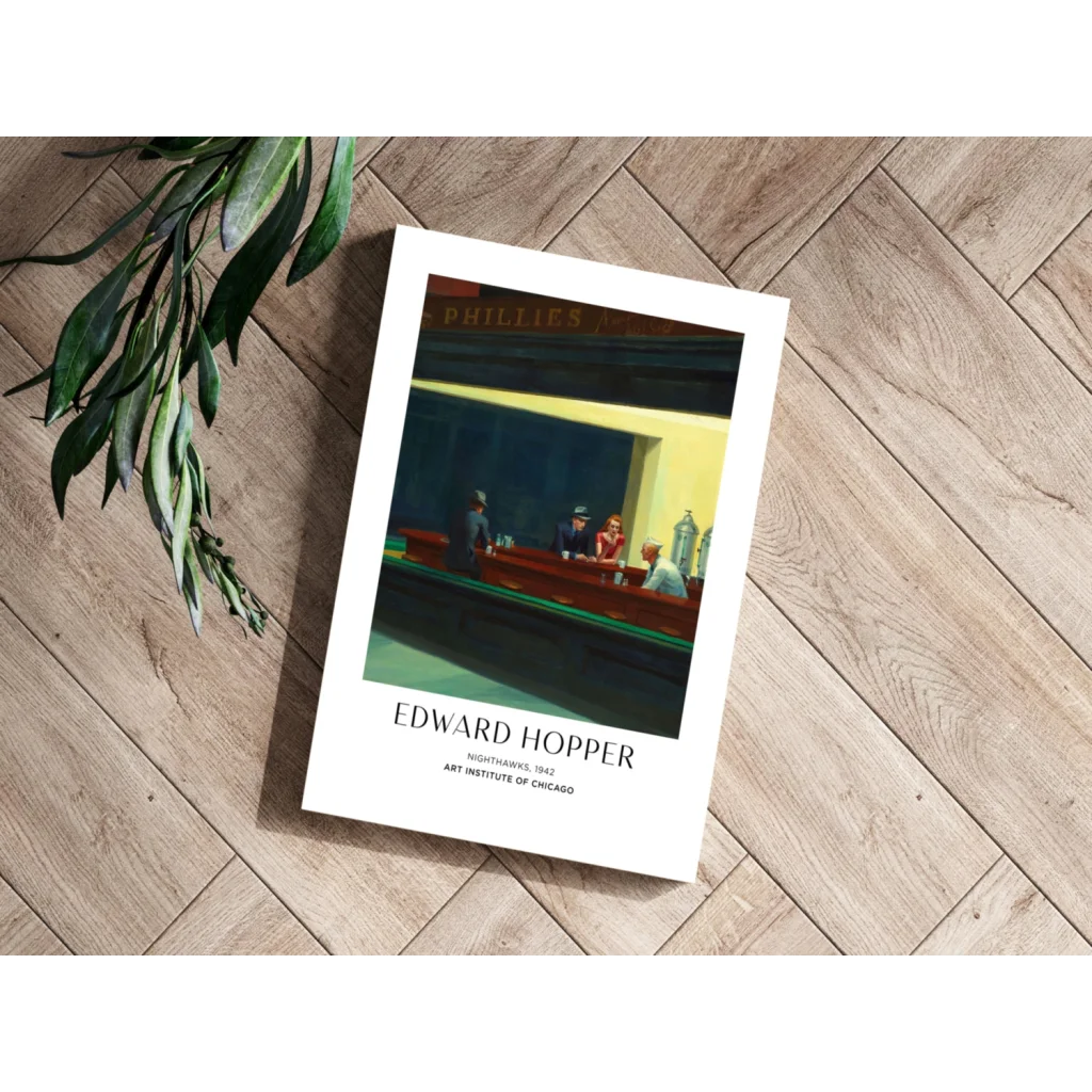 Hopper Nighthawks Framed Print Brings Classic Diner Vibes Home | Modern Wall Art Decor | vintageantiquesgifts.com
