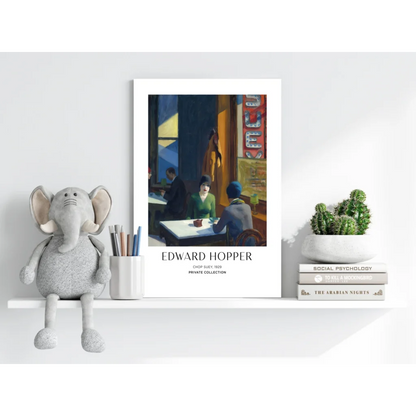 Insigne aluminum prints of Edward Hoppers 1929 Chop Suey in minimalist interior