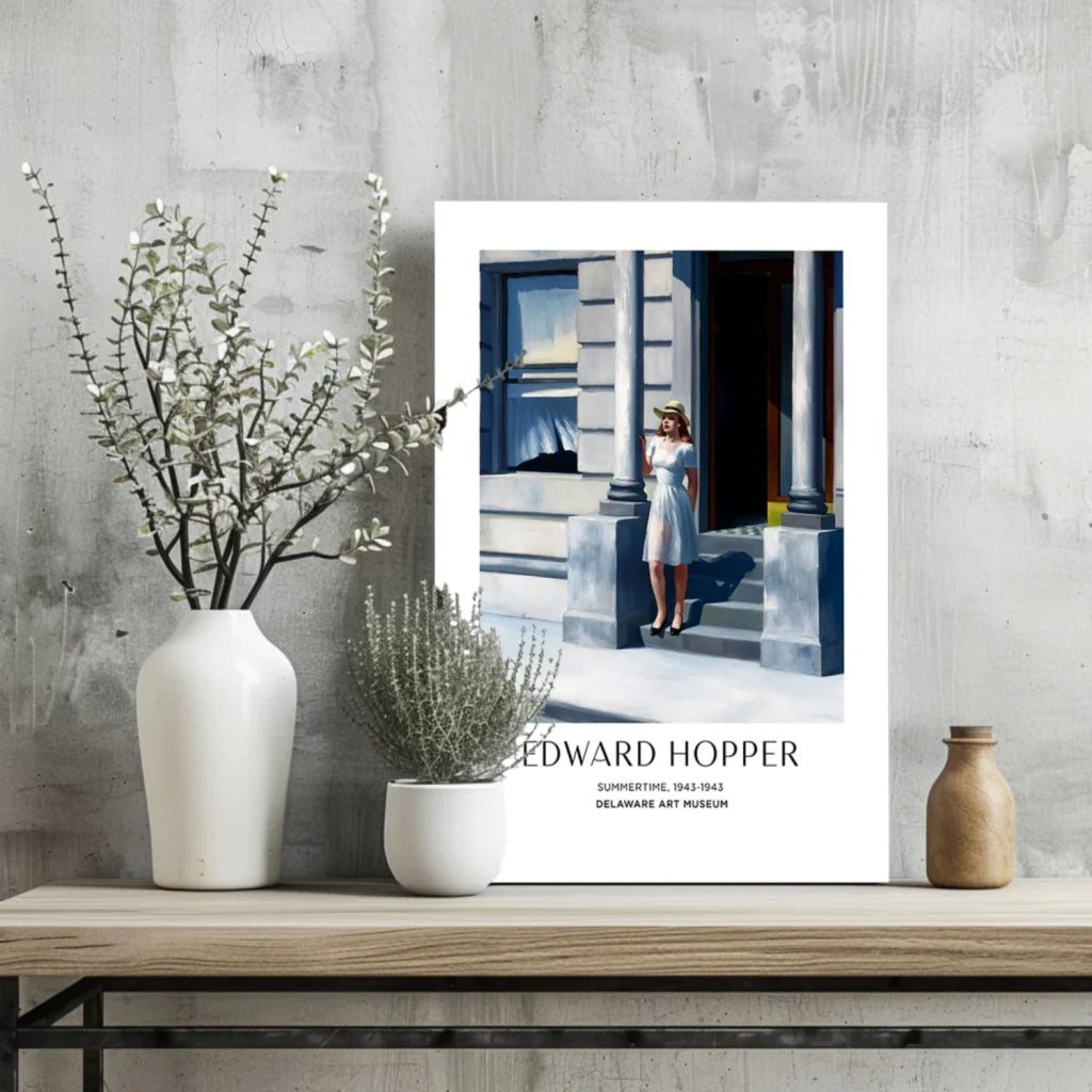 Edward Hopper Summertime Insigne Aluminum Print for Your Gallery Wall | Glass Wall Art Print | vintageantiquesgifts.com