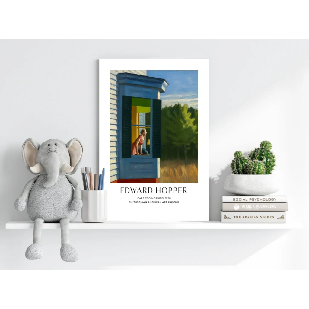 White-framed Insigne Aluminum Prints of Edward Hopper Cape Cod Morning
