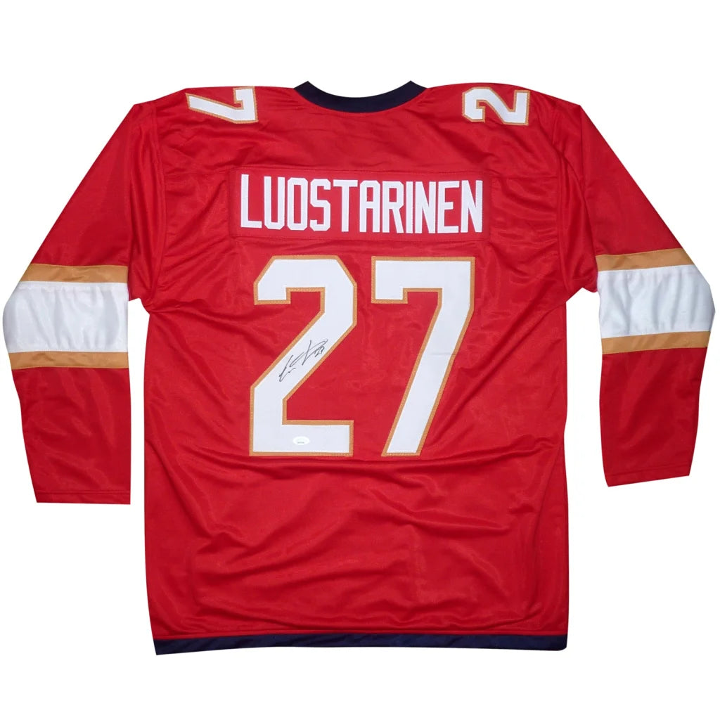 Eetu Luostarinen autographed red Florida hockey jersey with #27
