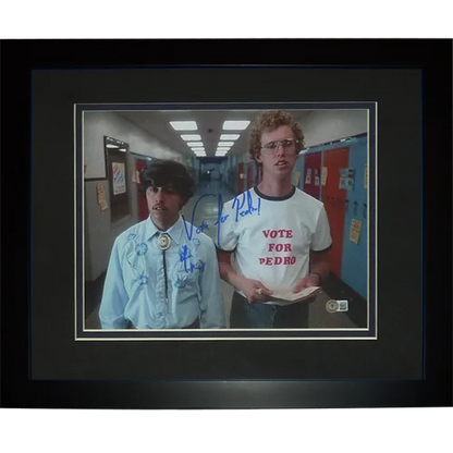 Efren Ramirez autographed deluxe framed 11x14 photo of Napoleon Dynamite actors in school attire
