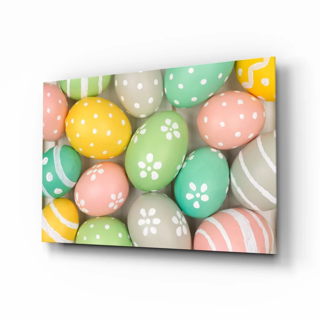 Pastel Easter Eggs Canvas Wall Art with Polka Dots | Insigneart USA | vintageantiquesgifts.com