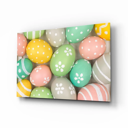Pastel Easter Eggs Canvas Wall Art with Polka Dots | Insigneart USA | vintageantiquesgifts.com
