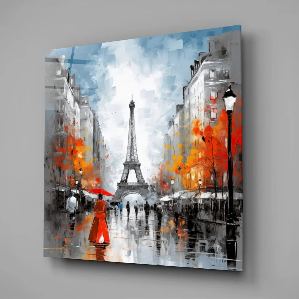 Stunning Eiffel Tower Glass Art with Vibrant Colors | Glass Wall Art Print | vintageantiquesgifts.com