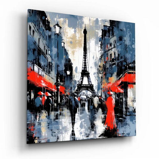 Rainy Paris Eiffel Tower Tempered Glass Art | Insigneart USA | vintageantiquesgifts.com