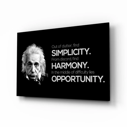 Einstein Philosophy Quote Canvas Wall Art Print Black and White | Insigneart USA | vintageantiquesgifts.com