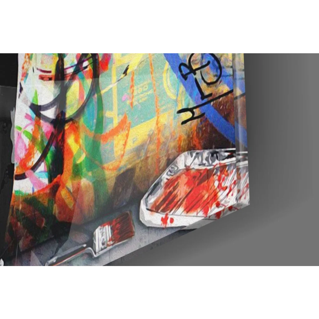 Einstein Love Is The Answer graffiti wall art canvas print with paint tray