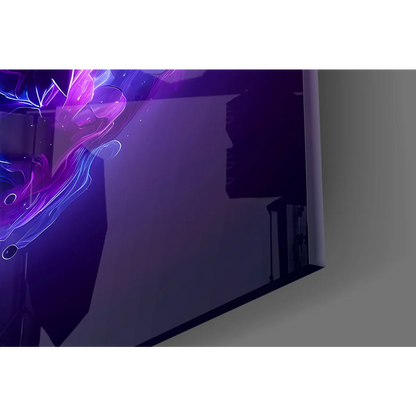 Sleek Electric Gengar neon glow TV wall art with purple blue graphics