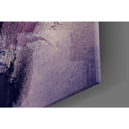 Electric Guitar Goddess purple gray abstract wall art with textured brushstrokes