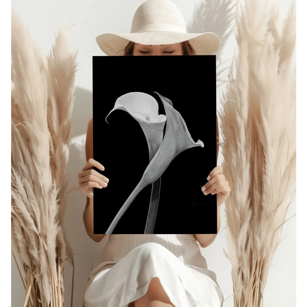 Elegant Calla Lily Black and White Aluminum Wall Art | Contemporary Home Wall Art | vintageantiquesgifts.com