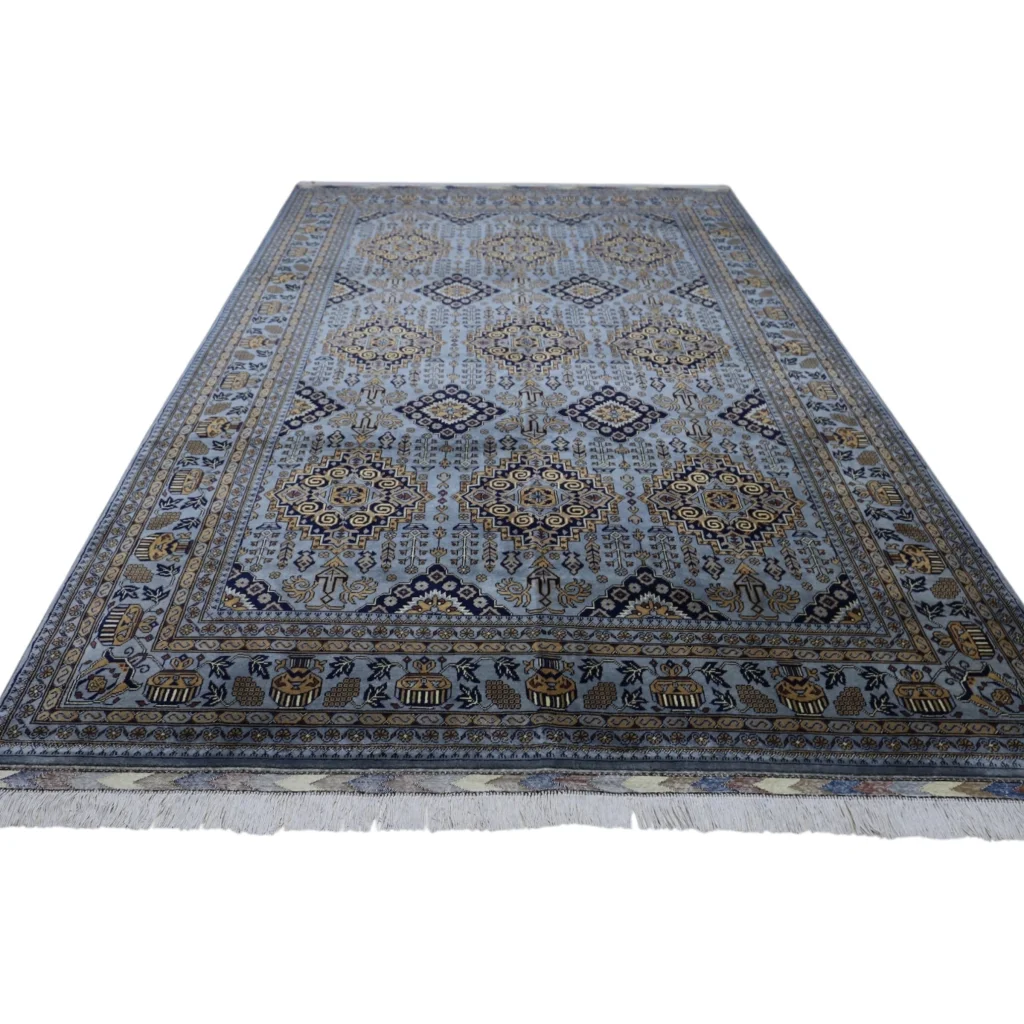 Afghan Zerkhaki rug in grey natural wool from Northern Afghanistan
