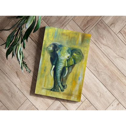 Vibrant Green Elephant Insigne Aluminum Prints for Your Wall | Modern Wall Art Decor | vintageantiquesgifts.com