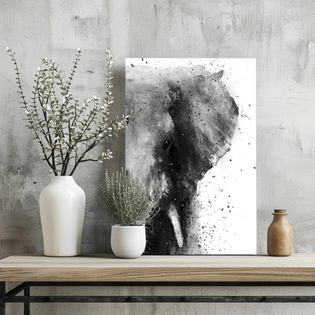 Insigne Aluminum Prints Elephant Watercolor Wall Art | Glass Wall Art Print | vintageantiquesgifts.com