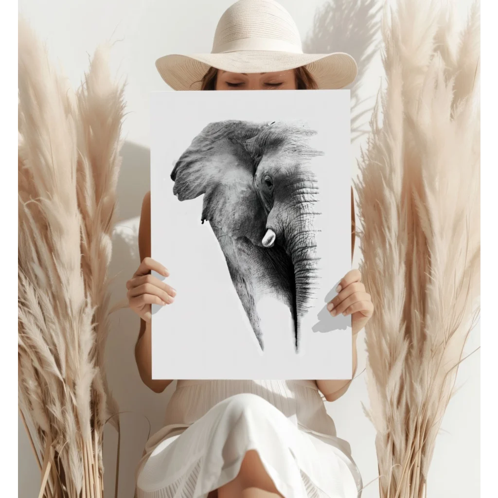 Stunning Elephant Head Insigne Aluminum Print for Your Wall | Contemporary Home Wall Art | vintageantiquesgifts.com