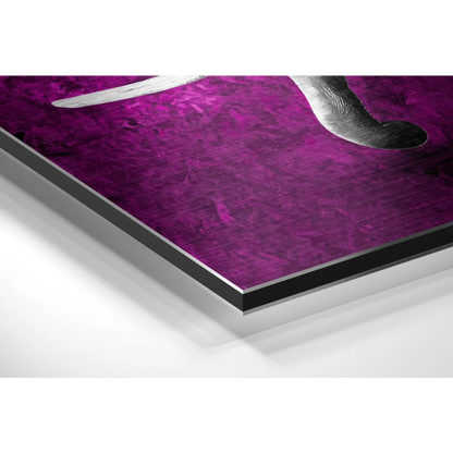 Elephant on Purple Brushed Aluminium Dibond Canvas Art | Glass Wall Art Print | vintageantiquesgifts.com