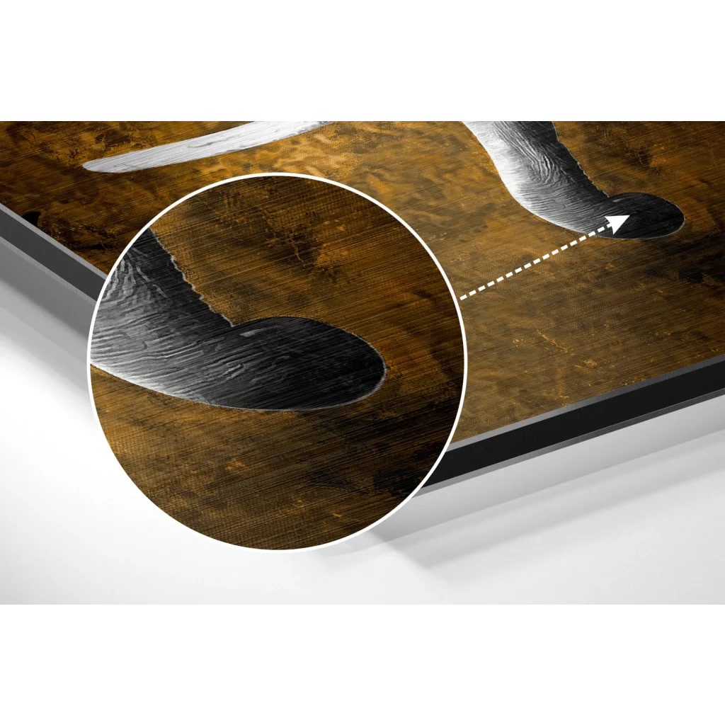 Sleek black brushed aluminium dibond paw print wall art