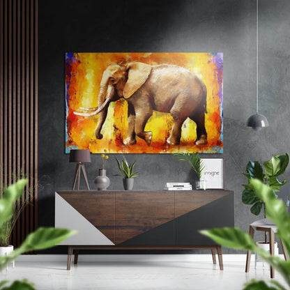 Elephant Abstract on Brushed Aluminium Dibond Print | Insigneart USA | vintageantiquesgifts.com
