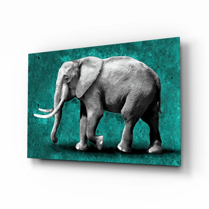 Majestic Elephant Teal Canvas Wall Art Print | Insigneart USA | vintageantiquesgifts.com