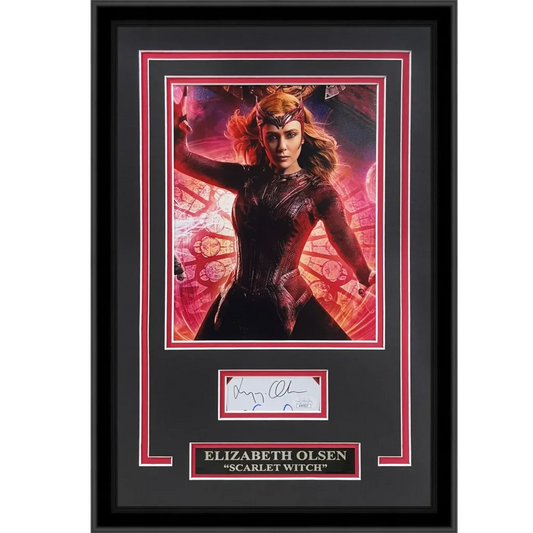 Elizabeth Olsen aka Scarlet Witch signed framed photo in JSA frame