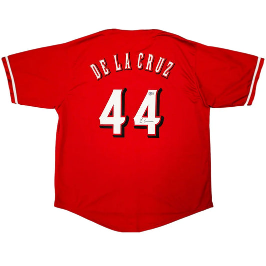 Elly De La Cruz autographed red Cincinnati jersey with 44