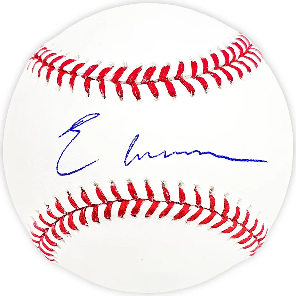 Elly De La Cruz autographed white MLB baseball with red stitching