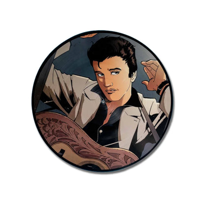 Cartoon Elvis Presley playing guitar on Blue Suede Shoes picture disc product